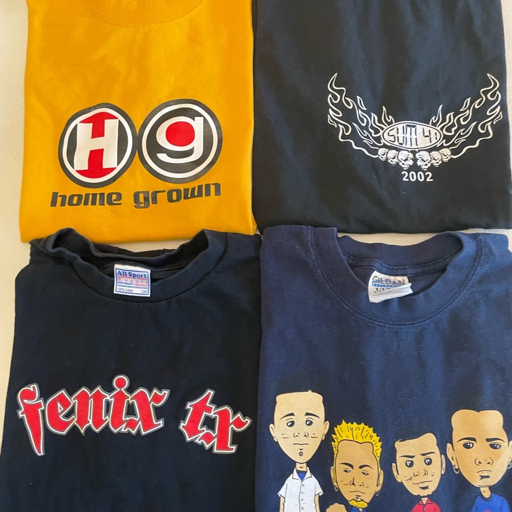 Lot of 4 Y2K Punk Band Vintage Tees